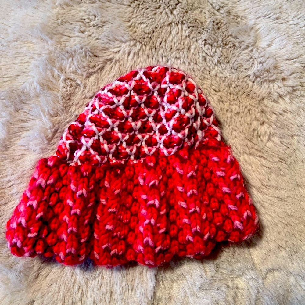 1970s Pink Zwicker vintage knitted beanie 100% Wool
